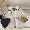 Children's Doll Collar Sweatshirt Pants Casual Two-piece Suit