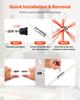 VEVOR Chimney Sweep Kit, 8m Maximum Extendable Length Chimney Brush, Chimneys Cleaning Kit with Bristle Replacements & Goggles