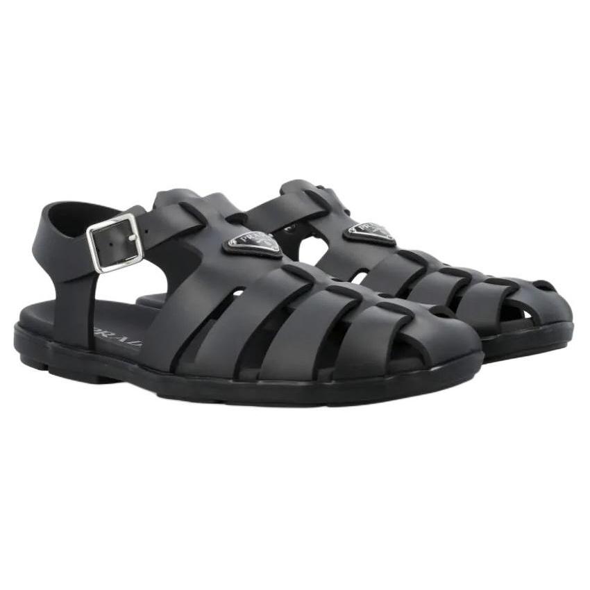 PRADA Leather Roman Sandals Men's Black 2X3119_3LKK_F0002