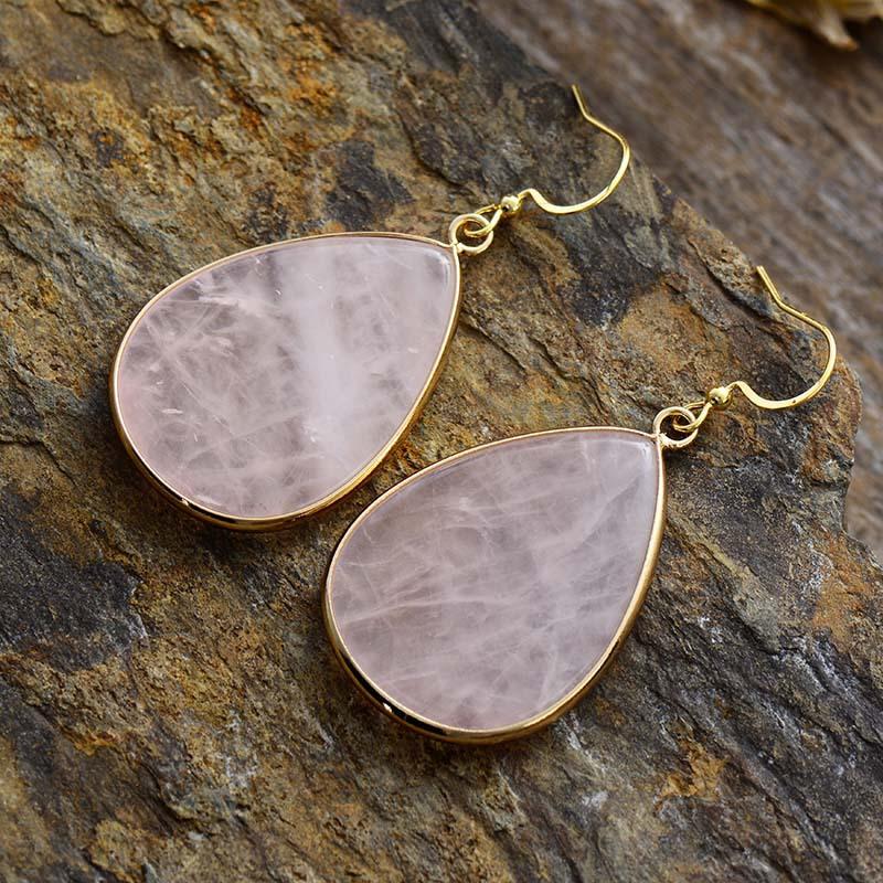 BLINGBAY женские новые серьги-подвески в богемном этническом стиле с натуральным камнем в форме капли, популярные высококачественные ретро-ювелирные изделия белого цвета