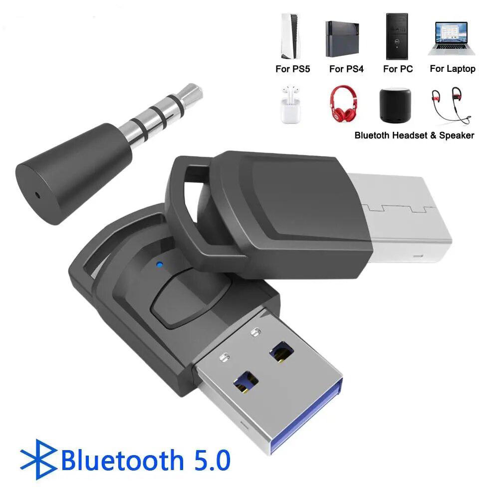 Wireless Headphone Adapter Receiver Bluetooth 5.0 Audio Transmitter for Sony PS5/PS4 Game Console PC Gaming Accessories Bluetooth Headsets Dongle