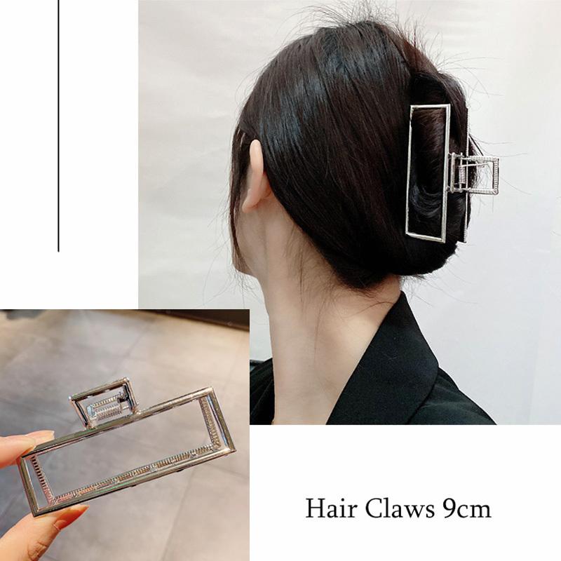 Fashion Metal Hair Claw For Women Gold Silver Color Cross Crab Hair Clip Korean Elegant Geometric Hairpin Girl Hair Accessories