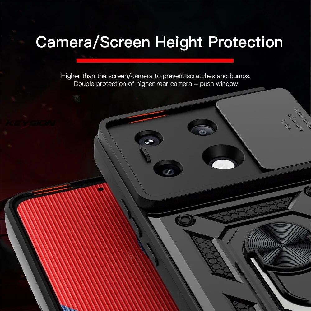 KEYSION Противоударный чехол для Xiaomi POCO X6 Pro M6 Pro, защитное кольцо для камеры, чехол для телефона Redmi Note 13 4G 13 Pro + 5G