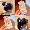 6Pcs/Set Children's Headbands Flower Hair Ring Sweet and Cute Ponytail Hair Ring Little Girl Braided Towel Ring Hair Accessories