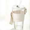 450 мл Высокая красота ветер бамбуковый стеклянный стакан летняя соломенная большая емкость женская соломенная чашка