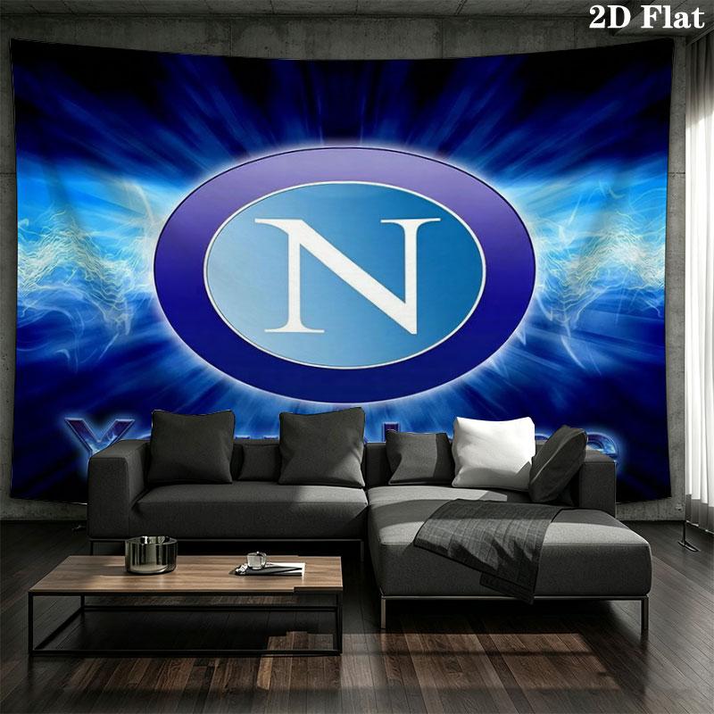 SSC Napoli Custom Name Wall Tapestry Aesthetic Wall Hanging Printed Fabric Blanket Decorative Tapestries for Bedroom Living Room Home Decor
