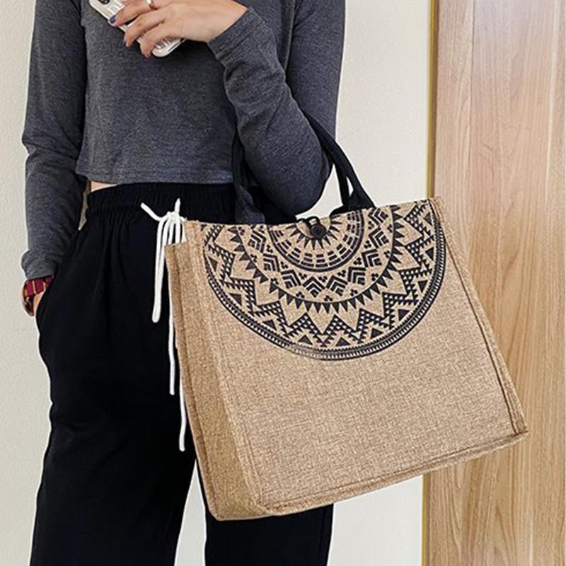 Холщовая сумка шоппер для пляжа и покупок