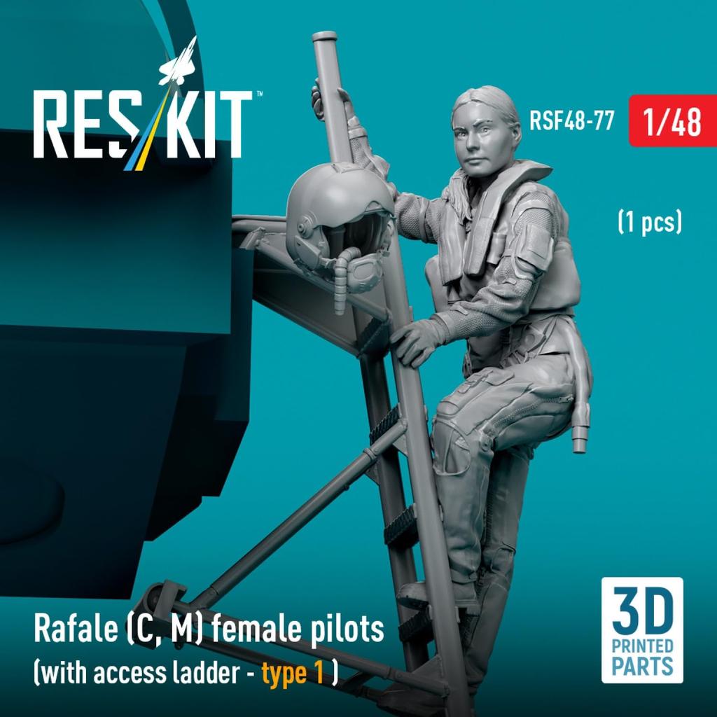 Reskit Rafale Female Pilot Ladder Type 1 Resin Kit 1/48 C/M w/Boarding RSKF48-0077 (person)
