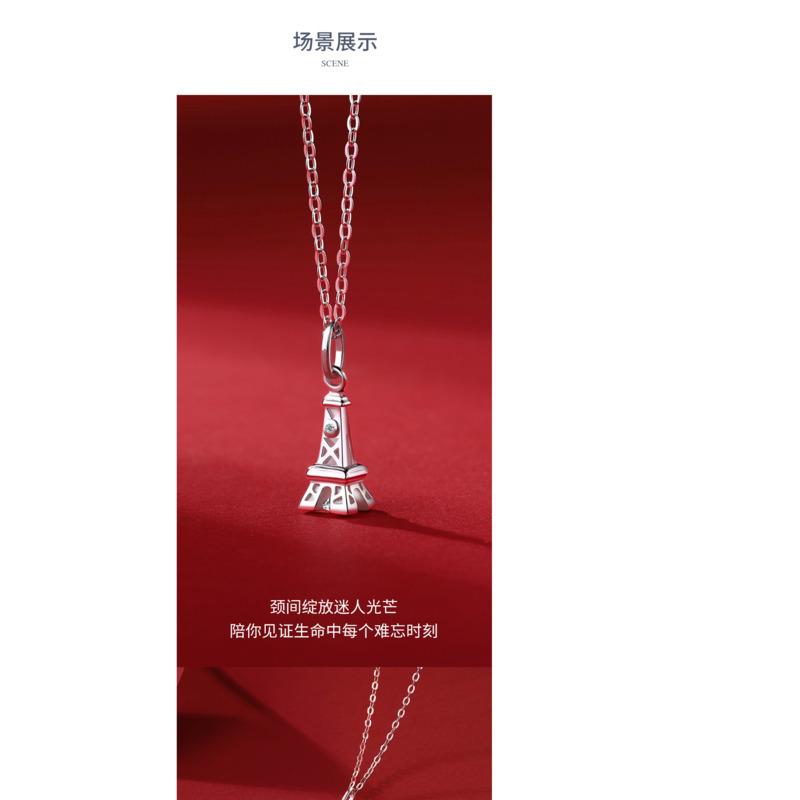 Bague Ringen Серебряное ожерелье S925 с подвеской из муассанита 0,3 карата в форме башни, ювелирные изделия на ключице