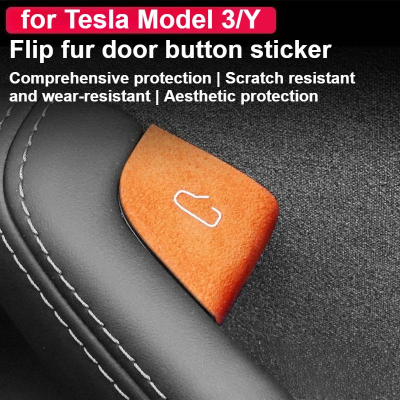 For Tesla Model 3 Y 2017-2025 New Model 3 Y Juniper Suede Door Switch Lock Button Trim Decor Car Sticker Interior Accessories