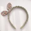 Retro Rabbit Ears  Girls Bowknot Headband Hair Accessories Flowers Printed Hairband Hair Hoops
