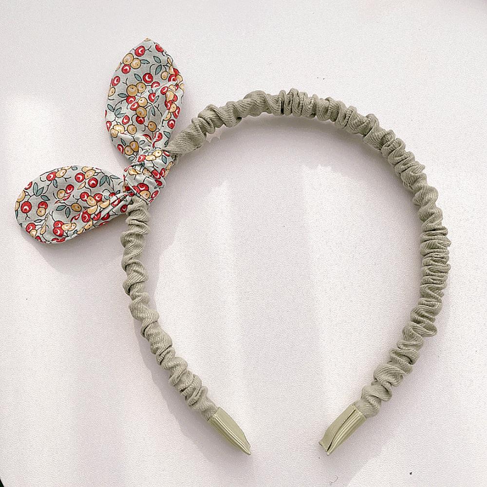 Retro Rabbit Ears Girls Bowknot Headband Hair Accessories Flowers Printed Hairband Hair Hoops