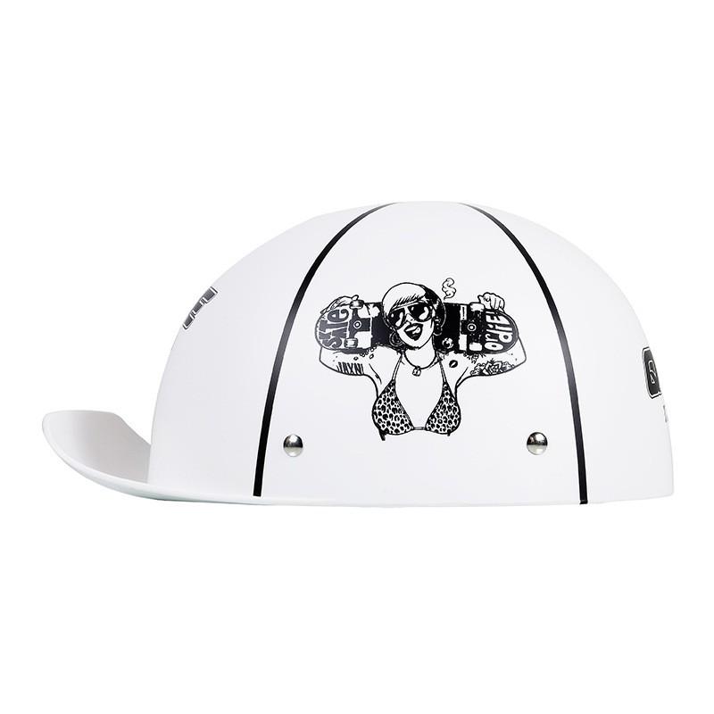 Womens Retro Half Helmet Electric Scooter Motorcycle ABS Safety With 3C Certification
