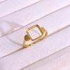 Позолоченное серебро S925 овальное разомкнутое кольцо с полым дизайном