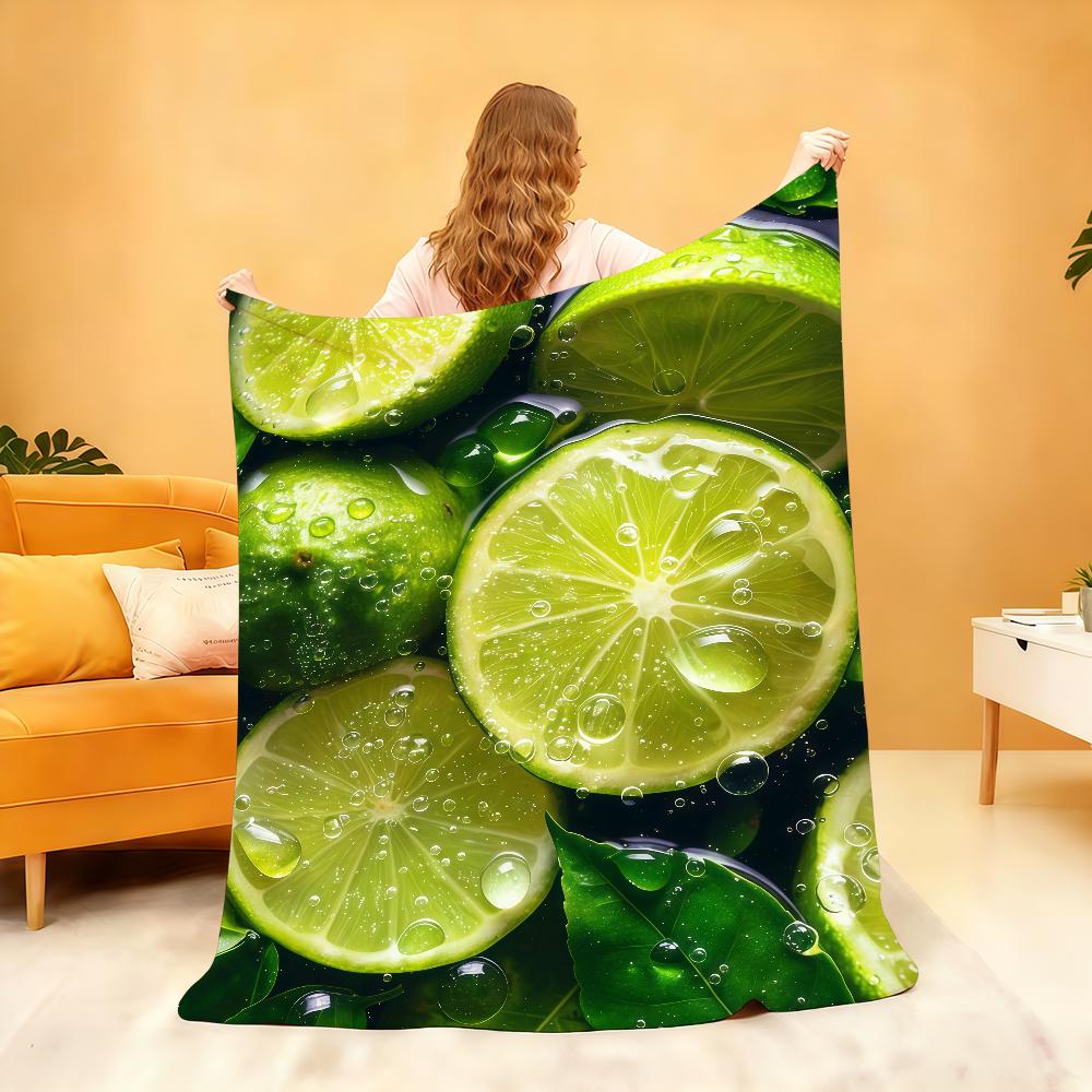 Refreshing summer fruits watermelon lime Blanket Soft Throw Blanket for Home Bedroom Bed Sofa Picnic Travel Office Blanket Gift