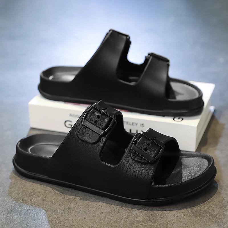 Summer Men Women Slipper Outdoor Beach Sandals EVA Platform Flip Flops For House Slides Buckle Soft Thick Sole Sandals