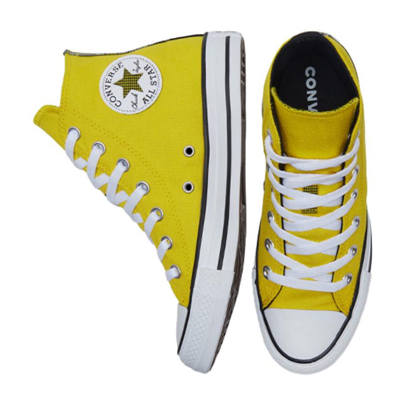 Converse Chuck Taylor All Star Круглый носок Шнуровка Нескользящие Износостойкие Дышащие Высокие эспадрильи Женские Желтые