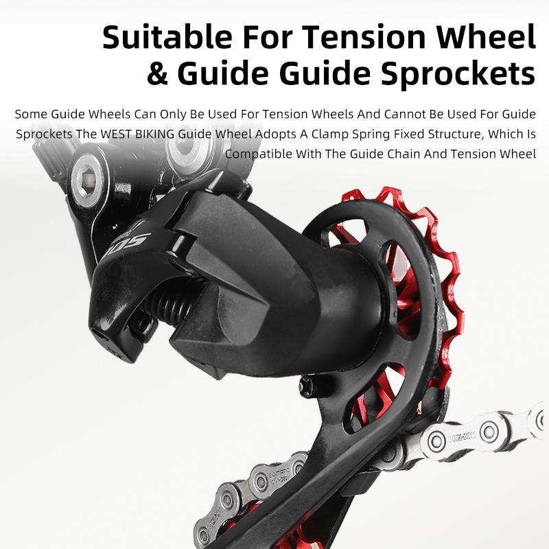 WEST BIKING MTB Road Bike 11T 13T Rear Derailleur Pulley Guide Wheel Support 8-11 Speed Bicycle Guide Roller Idler 4/5/6mm