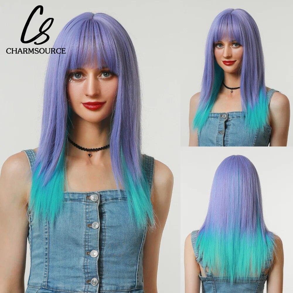 Короткие прямые синтетические парики «боб» с челкой для женщин, парик от коричневого до светлого цвета, косплей, вечерние, повседневные, термостойкие волокна, волосы