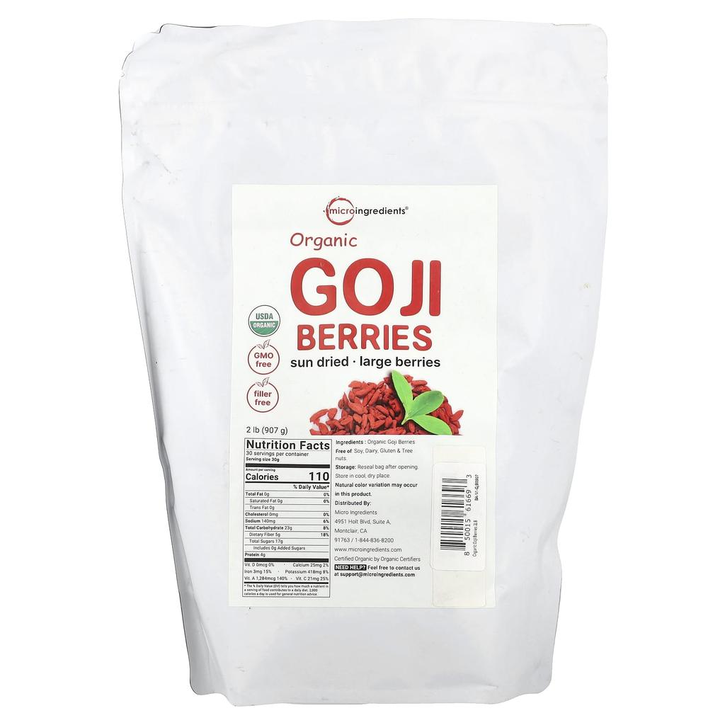 Micro Ingredients, Organic Goji Berries, 2 lb (907 g)