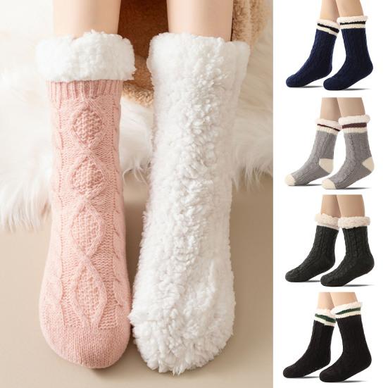 1 Pair Non-Slip Slipper Socks Ultra-Thick Cashmere Home Sleeping Socks Winter Slipper Socks for Women And Elderly
