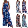 Women's Fashion Independence Day Print Jumpsuit Long Pants Casual With Pocket Non-adjustable Strap Jumpsuit