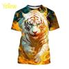 Мужская спортивная футболка с принтом животных White Tiger Series 3D, повседневные футболки с коротким рукавом, летние мужские футболки больших размеров