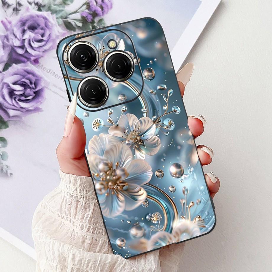 Роскошный матовый силиконовый мягкий чехол для Tecno Spark 20 20Pro 20 Pro+ 4G 5G Spark 20C KJ7 KJ6 KJ5 BG7 Чехол Цветок Любящее Сердце