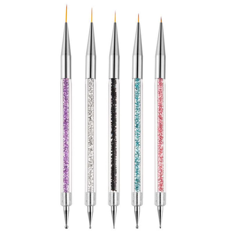 5 Pcs/set Nail Art Pen Set Double-head Point Drilling Pen Drawing Line Pen Nail Art Brush Set