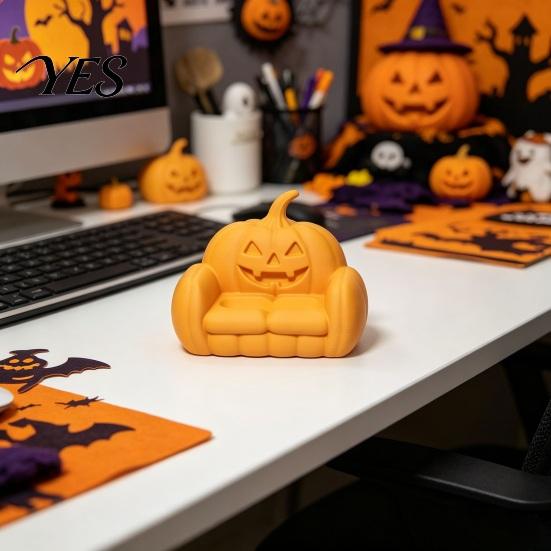 Органайзер для колец и серег Тыква Хранение украшений Украшение, 3D-печать Хэллоуин Маленький аксессуар Форма дивана, Поделки для колец серег