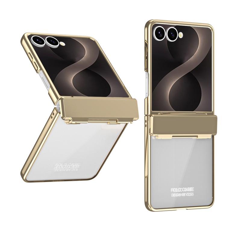 Transparent Electroplated Full-Body Protective Case Galaxy Z Flip 8 7 6 5 4 3 With Hinge Coverage