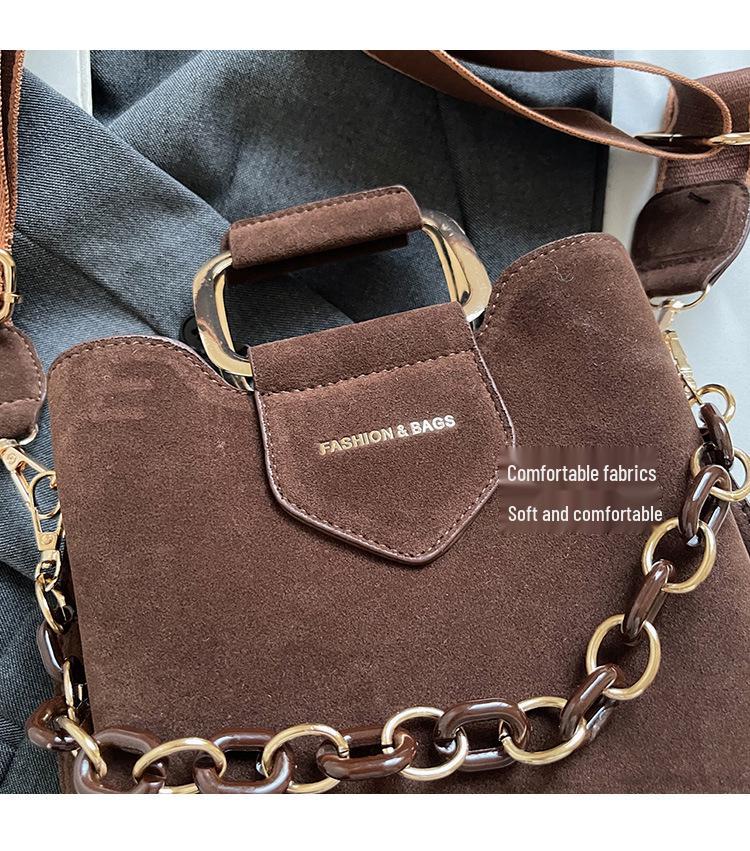 Versatile Women's Solid Color Bucket Handbag - Autumn 2025, Single Shoulder Crossbody