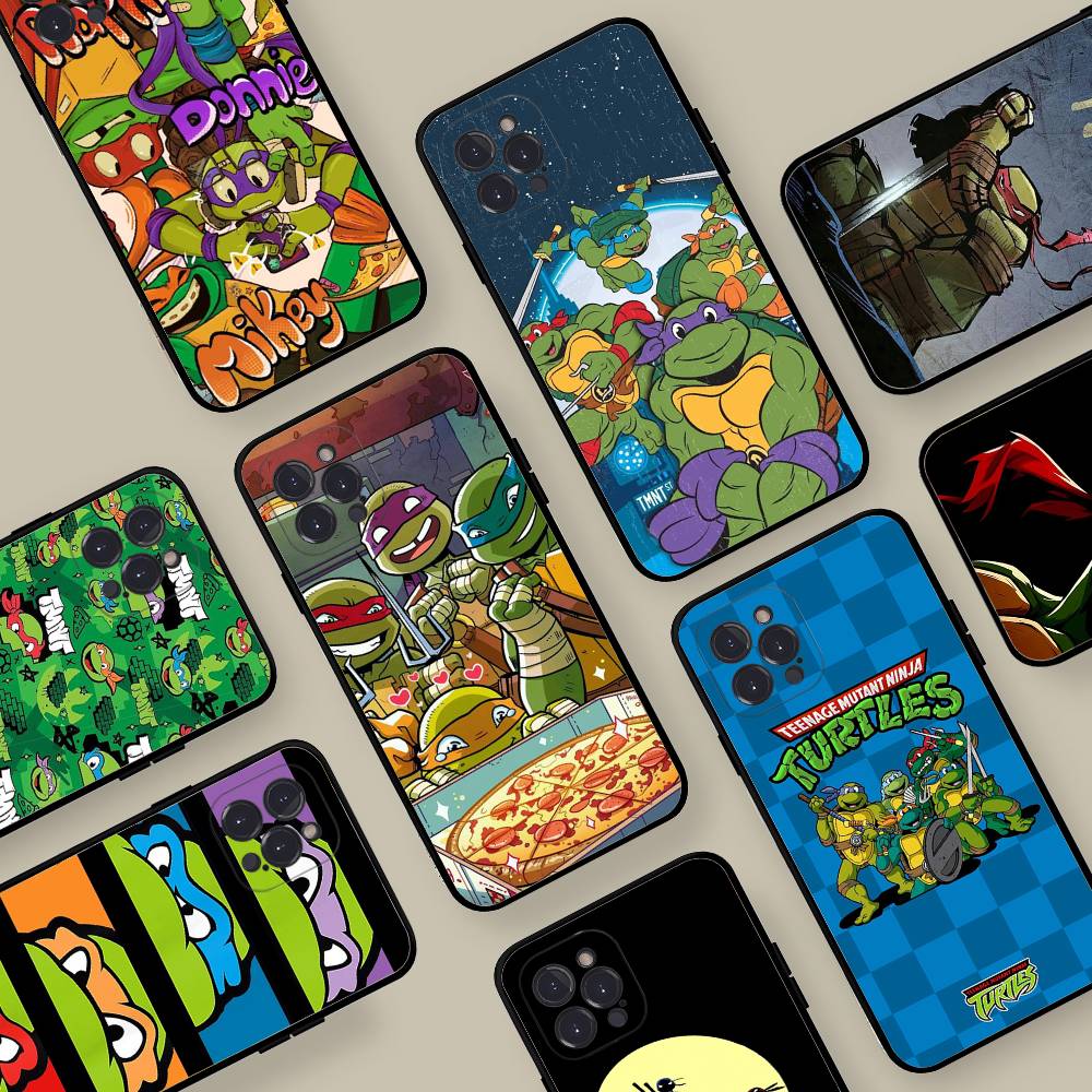 Animated N-Ninja T-Turtles TV Phone Case For Iphone 16 15 17 13 14 12 11 Pro Max Plus Black Shell Cover Case
