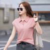 Женская футболка с короткими рукавами, корейская офисная футболка-поло Za Woman, повседневная женская рубашка с лацканами и короткими рукавами