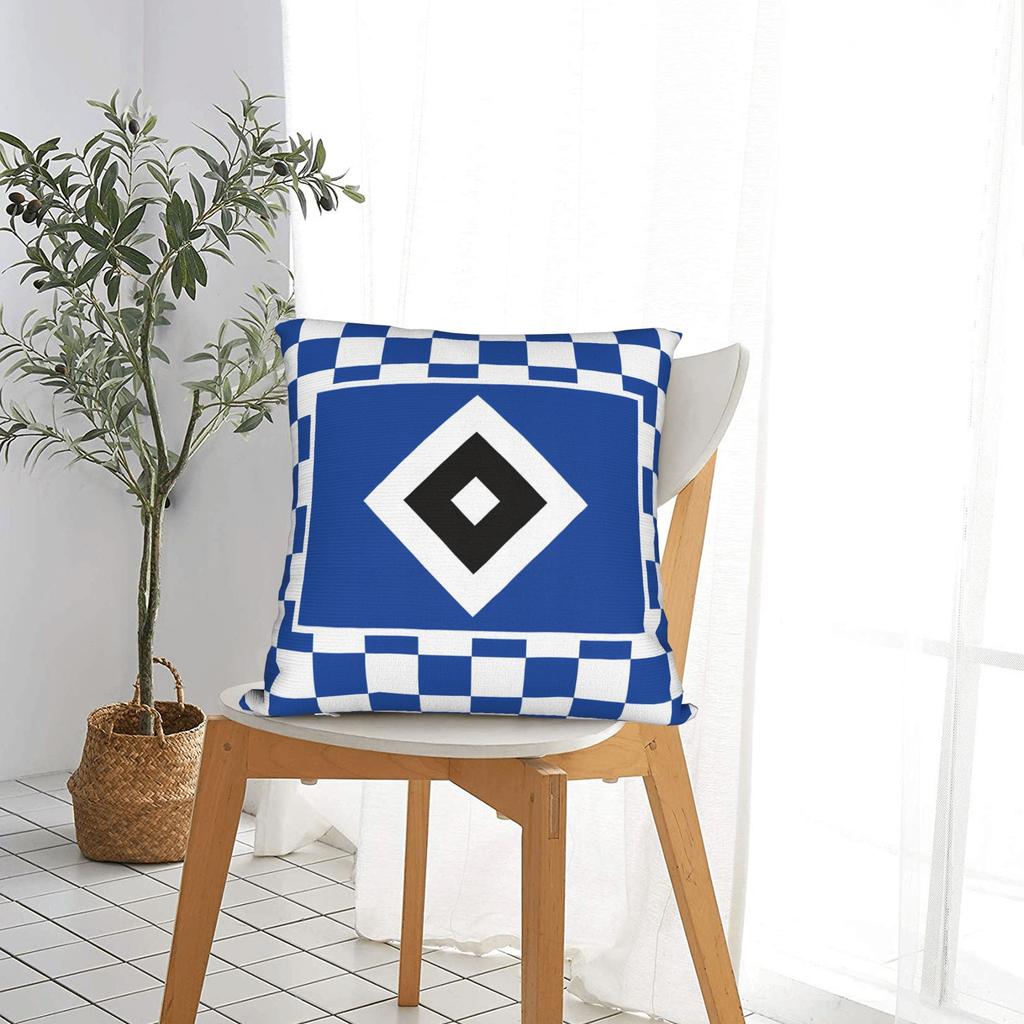 HSV Hamburger Sportverein Квадратные Наволочки Клетчатые Футбольный Клуб Чехол для Подушки Винтажная Молния Декор Наволочка для Дома 18"