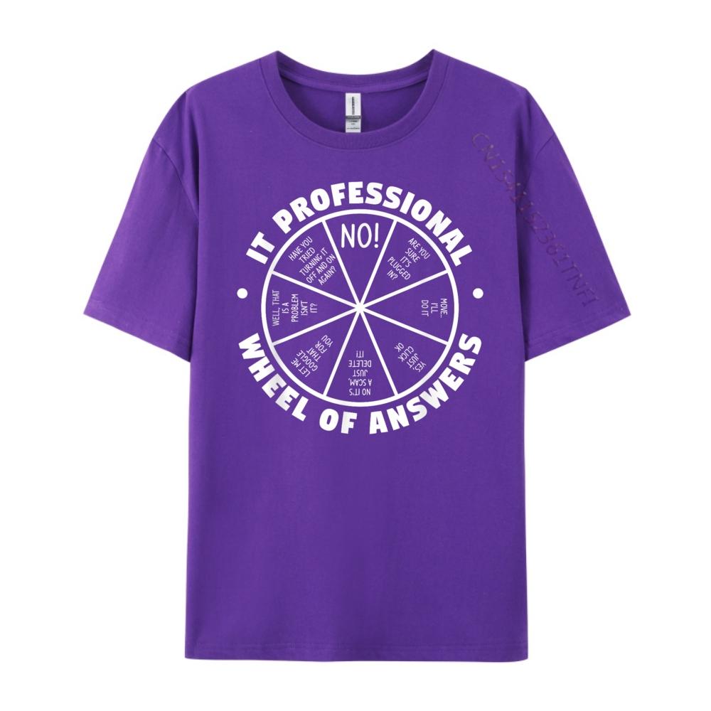 It Professional Wheel Of Answers Computer Tech Support Unisex Graphic Tees Cotton Comfort Sale Tops T Shirt Luxury