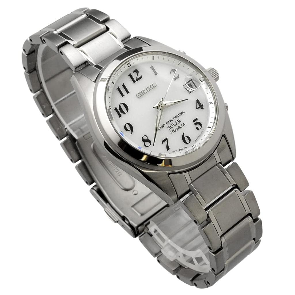 Часы Seiko Selection Titanium Solar Radio с белым циферблатом SBTM223 Silver [Seiko Watch] Мужские