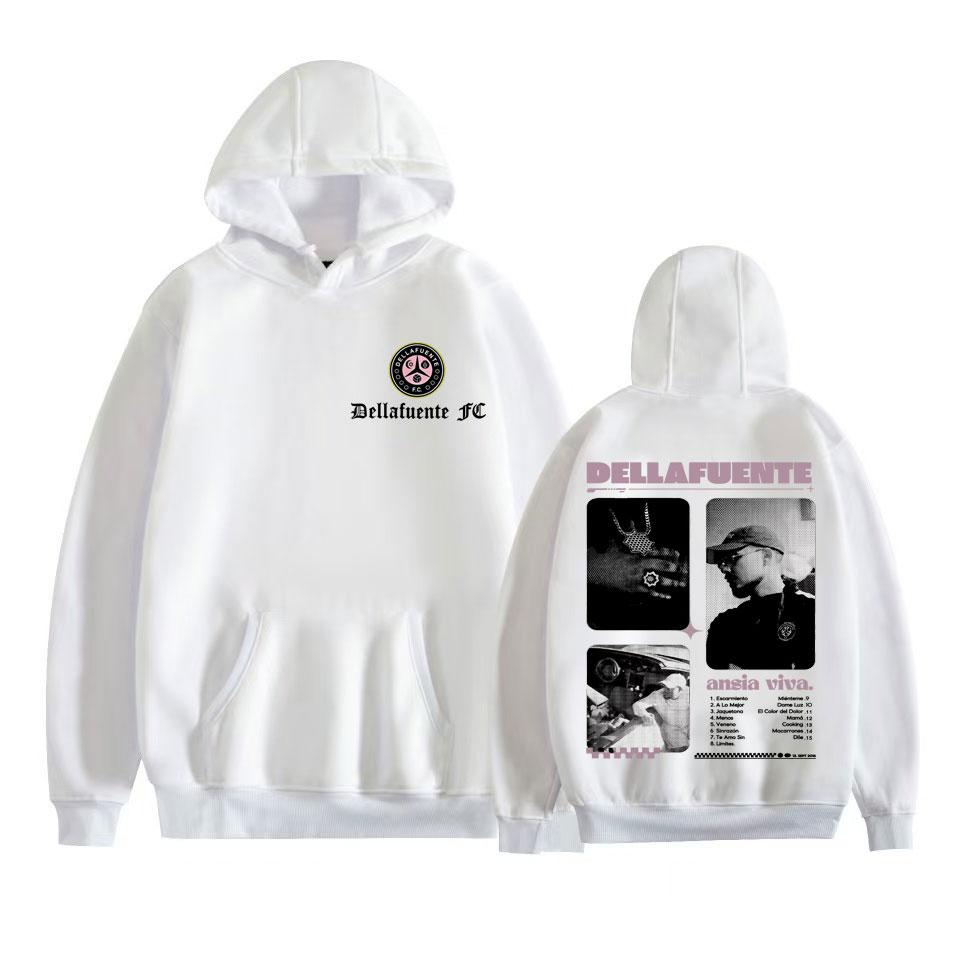 Rapper Dellafuente Тур 2025 Графическая Толстовка Мужская Одежда Мода Хип-Хоп Музыка Худи Высокое Качество Оверсайз Худи
