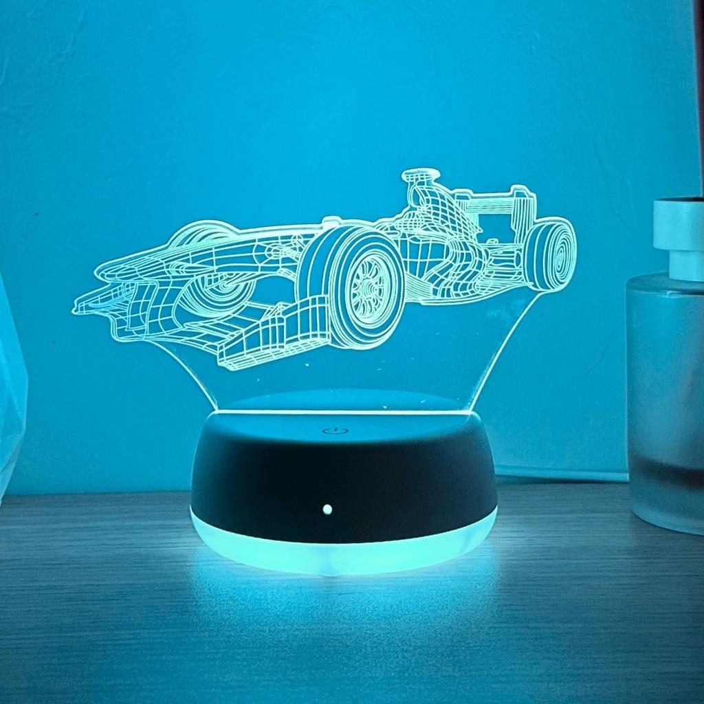 Сенсорный 7-цветный градиентный гоночный 3D ночник, USB питание, украшение для спальни и рабочего стола, идеальный выбор для подарка