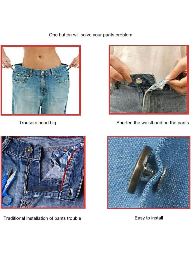 6PCS-Jeans Талия Пуговицы Без Гвоздей Регулируемые Талия Удлинители Пуговицы Съемные Одежда Брюки Талия Пряжка