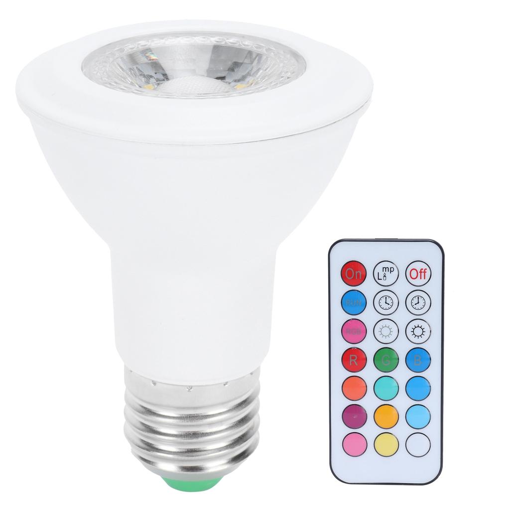 Прожектор RGBW мощностью 10 Вт с дистанционным управлением и таймером. Лампочка с изменяемым цветом E27 85?265В