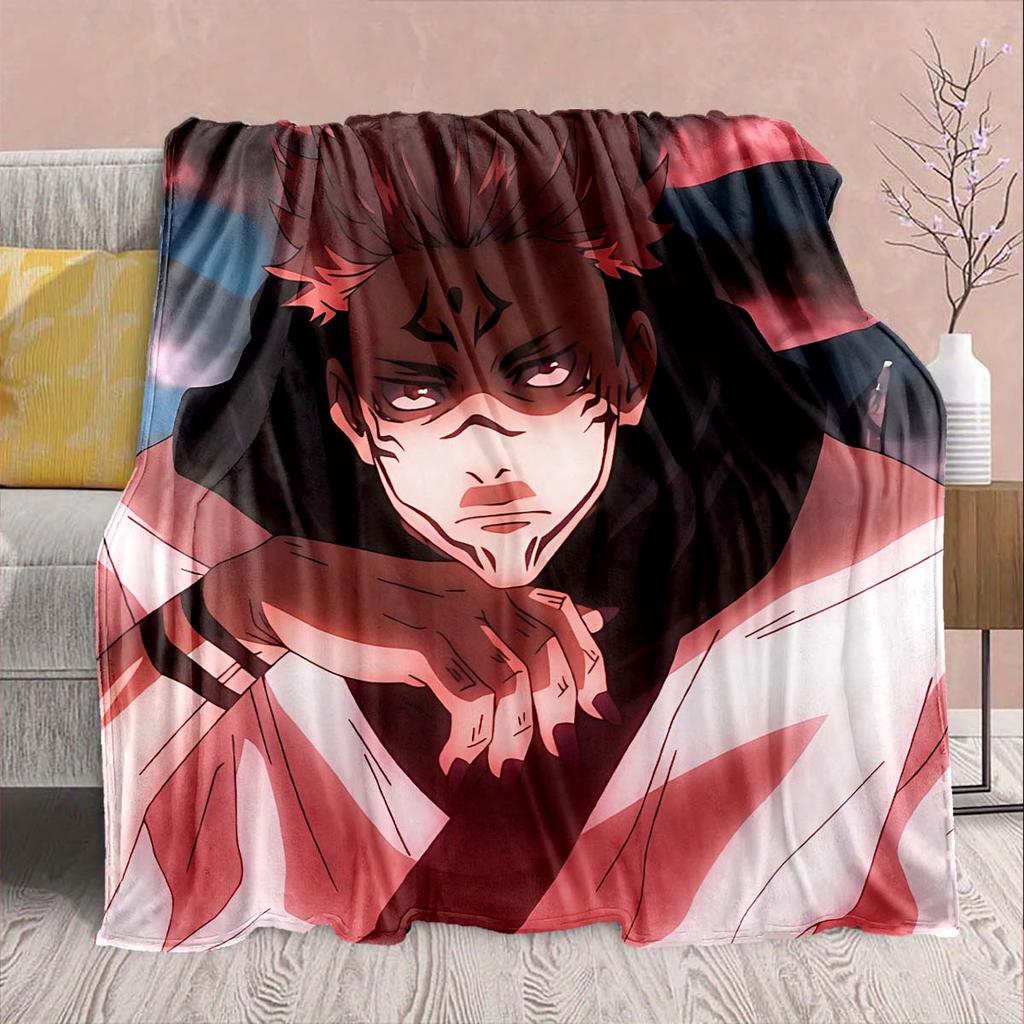 Jujutsu Kaisen Soft Flannel Blanket Warm Cozy Throw Plush Sofa Bed Lightweight Fabric