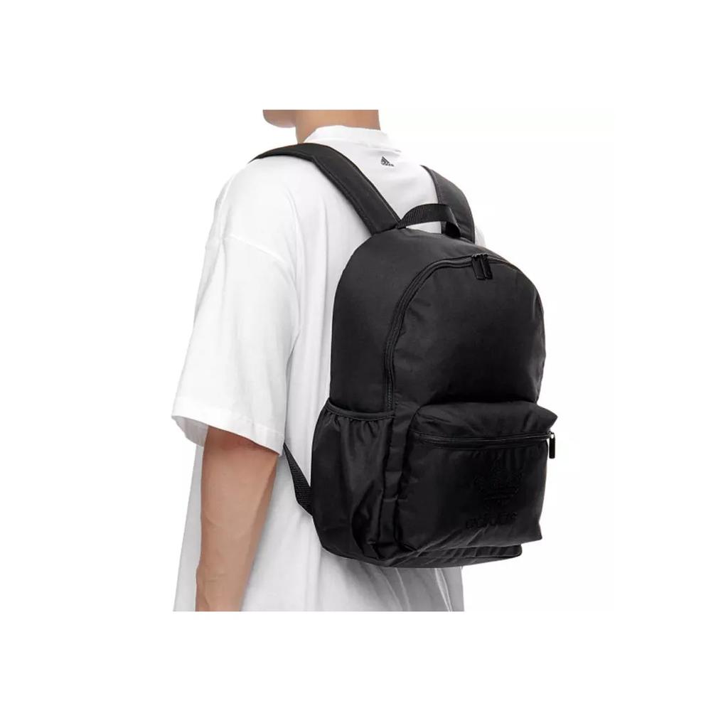 Adidas Originals Three Stripes Sport Simple Retro College Style Large Capacity Polyester Backpack Unisex Backpack Black FM0724