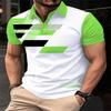 Fashion Block Digital Printing Pattern Men's Regular Edition Polo Shirt Summer Casual Outdoor Short Sleeved Top
