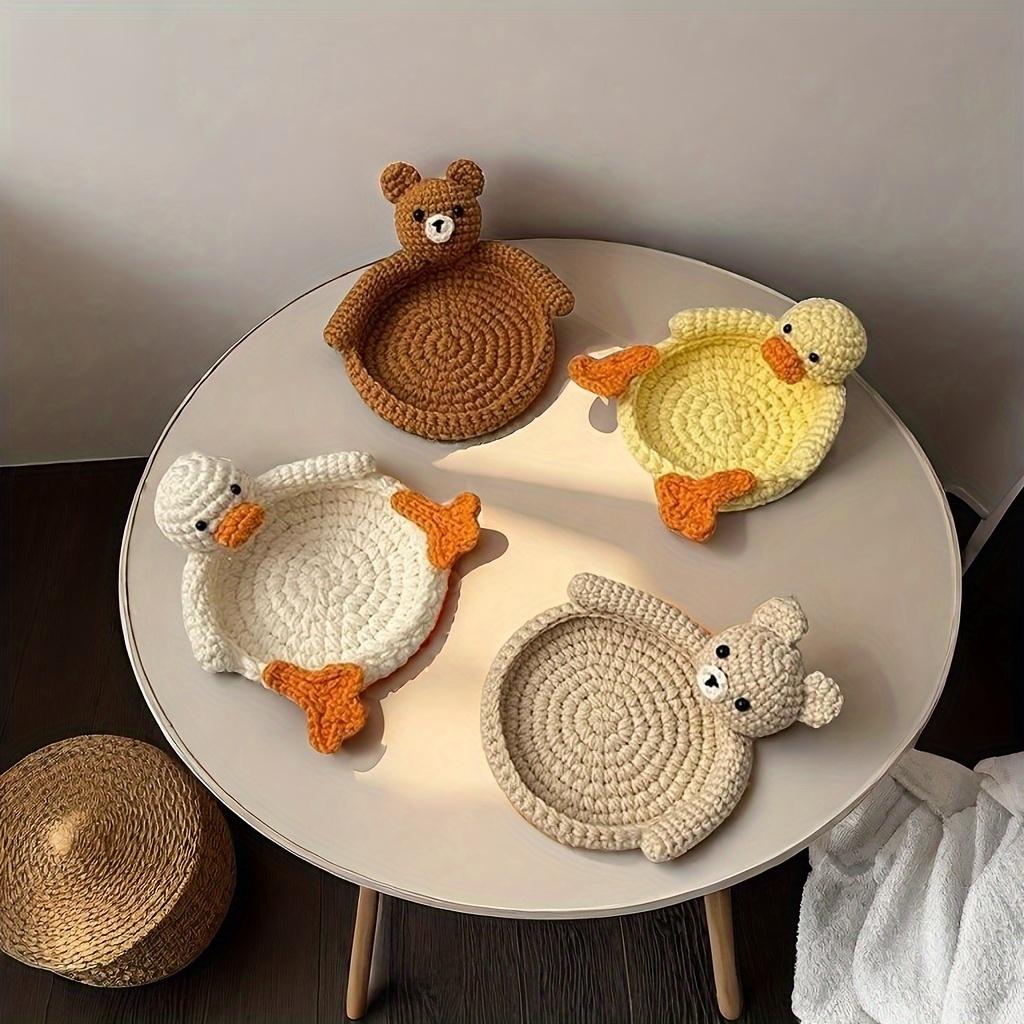 Chic Crochet Drink Coaster -  Handmade, Absorbent, Protects Tabletops From Coffee & Beverage Cups - Available In 4 Colors - Perfect for Home