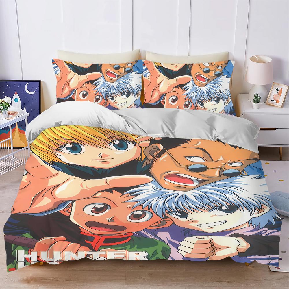HUNTER X HUNTER Аниме k Комплект пододеяльника Мягкое стиранное постельное белье 3 предмета Летний Удобный Студенческое общежитие Дом Детское постельное белье Хит продаж