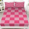 Plaid Style Fitted Sheet, Grid Pattern Bedding Set 2pcs, Checkerboard Bed Cover with 1 Pillowcase75*50 for Kids Boys Room Decor