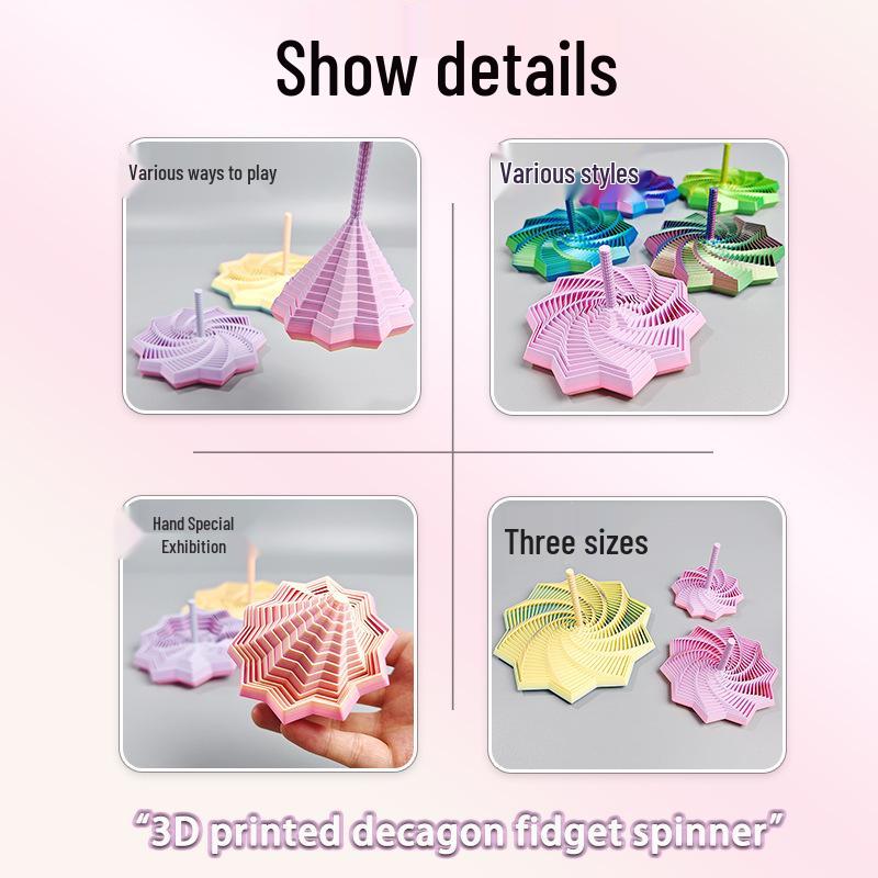 Спиральная башня-редиска, напечатанная на 3D-принтере: Складная звезда с ручкой