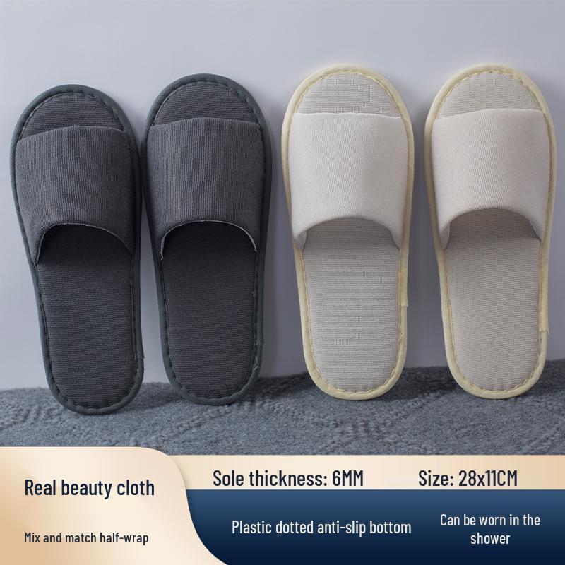 10 Pairs of Premium Non-Slip Disposable Slippers - Luxurious, Thickened Design for Bath, Bathroom, Salon, Hotel, and Homestay Use