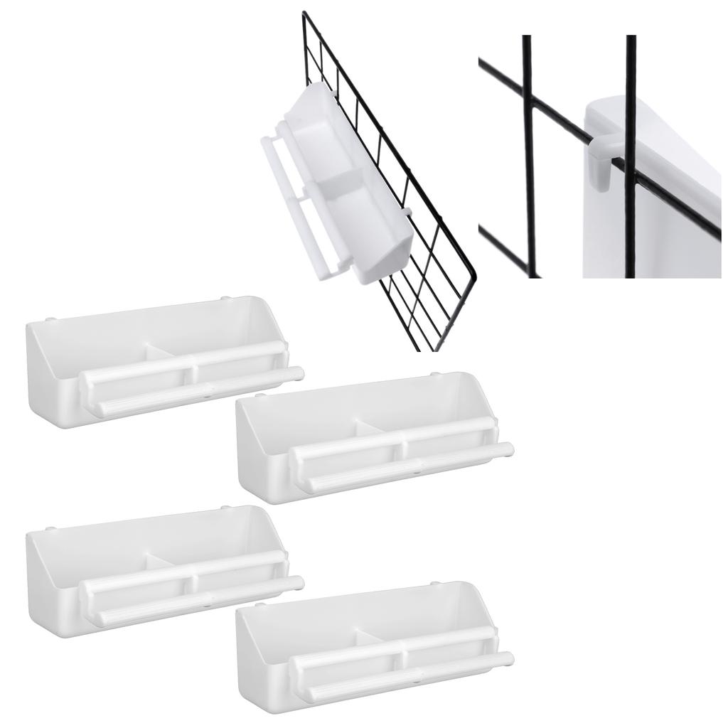 4pcs Parrots Feeder Pet Bird Hanging Food Water Bowl Pigeons Stand Cage Feeding Tools